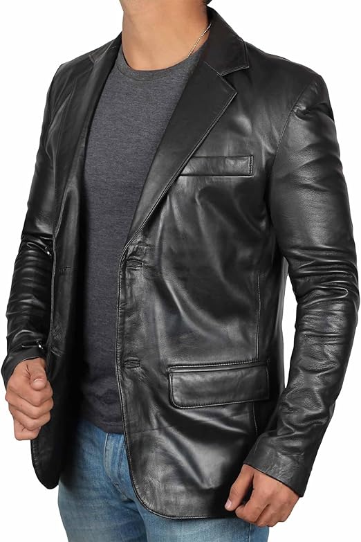 Men's Lambskin Leather Blazer