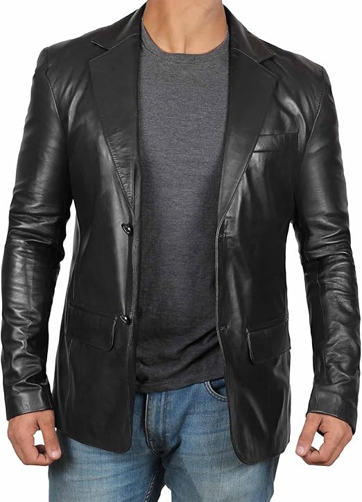 Men's Lambskin Leather Blazer