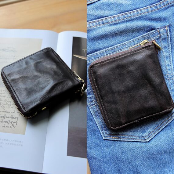 Vintage Zipper Bifold Wallet
